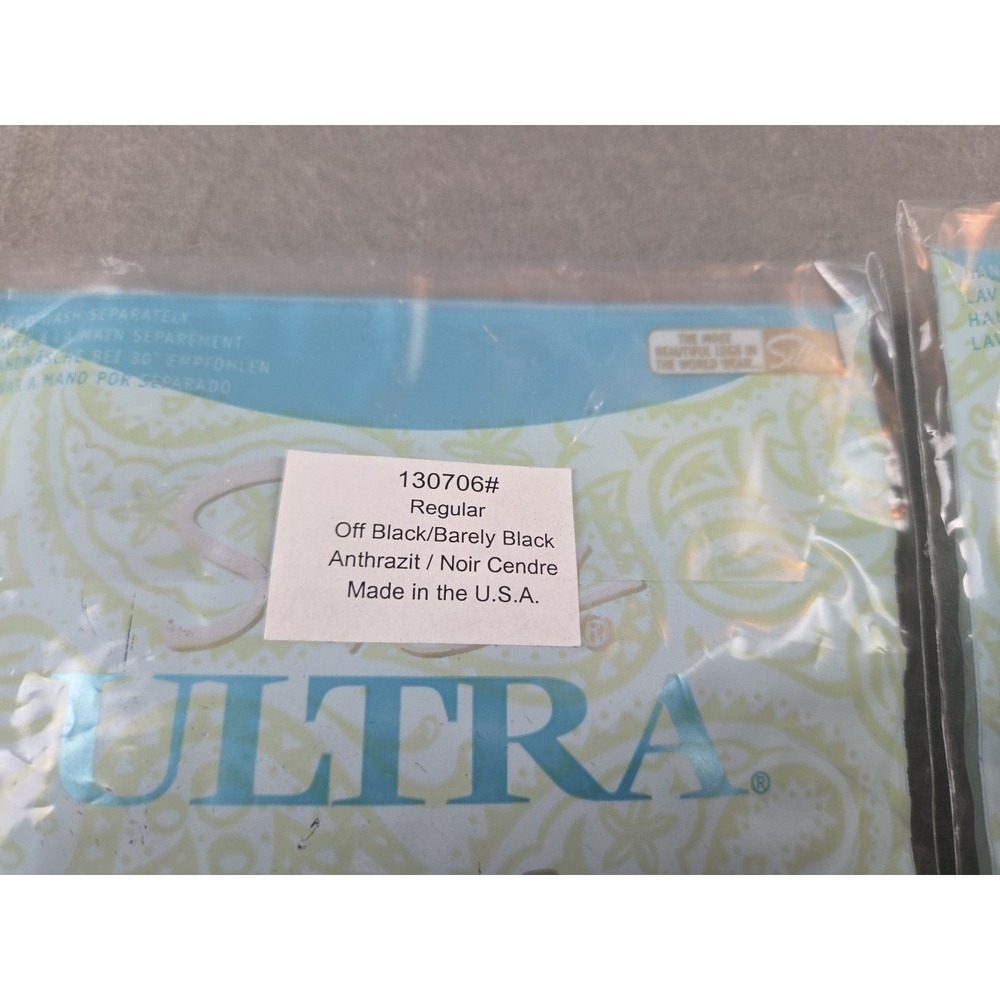 Vintage 2 X Silkies Ultra Knee Hi's Graduated Compression Size Regular Off Black - Picture 4 of 5
